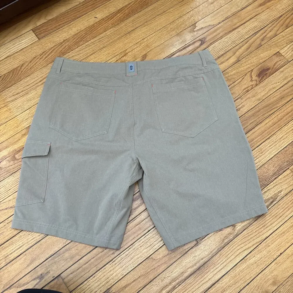 Free Country Mens‎ 42 Gorpcore Tan Khaki Taconic Rip Stop Cargo Hiking Shorts